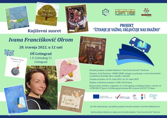 Književni susret s Ivanom Francišković u Cetingradu, 28. 4. 2022 Knjizevni susret